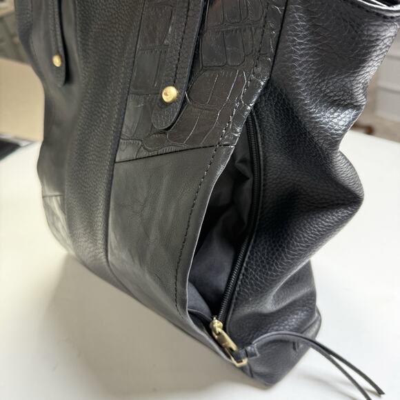 Relic Black Faux Leather Concealed Carry Purse Croc Embossed Western Boho - Picture 3 of 11